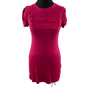 BARNEYS CO OP Roxanne Heptner Mini Dress Pink Tunic Top Ruffle Size XS Small